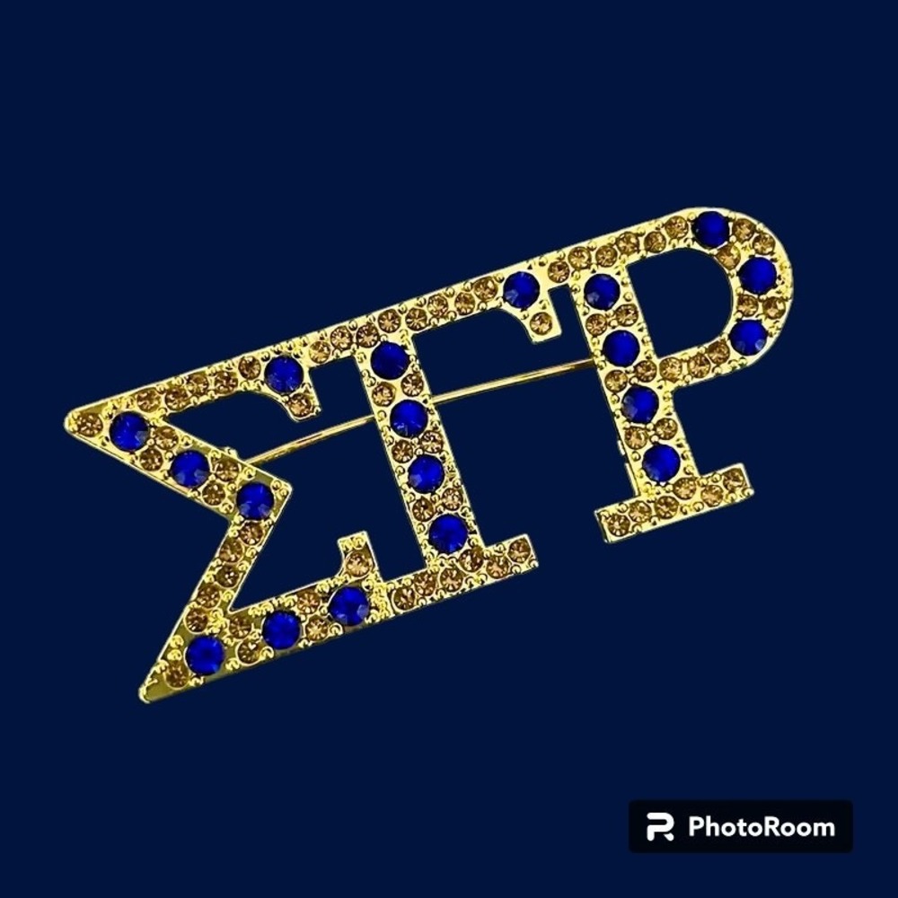 Sigma Gamma Rho Brooch Sorority Rhinestone Pin - Picture 3 of 5